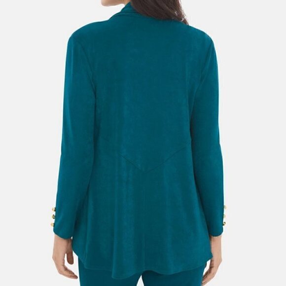 Chico's Travelers Classic Button-Sleeve Jacket Open Front Cardigan Sweater 0 - Picture 2 of 15